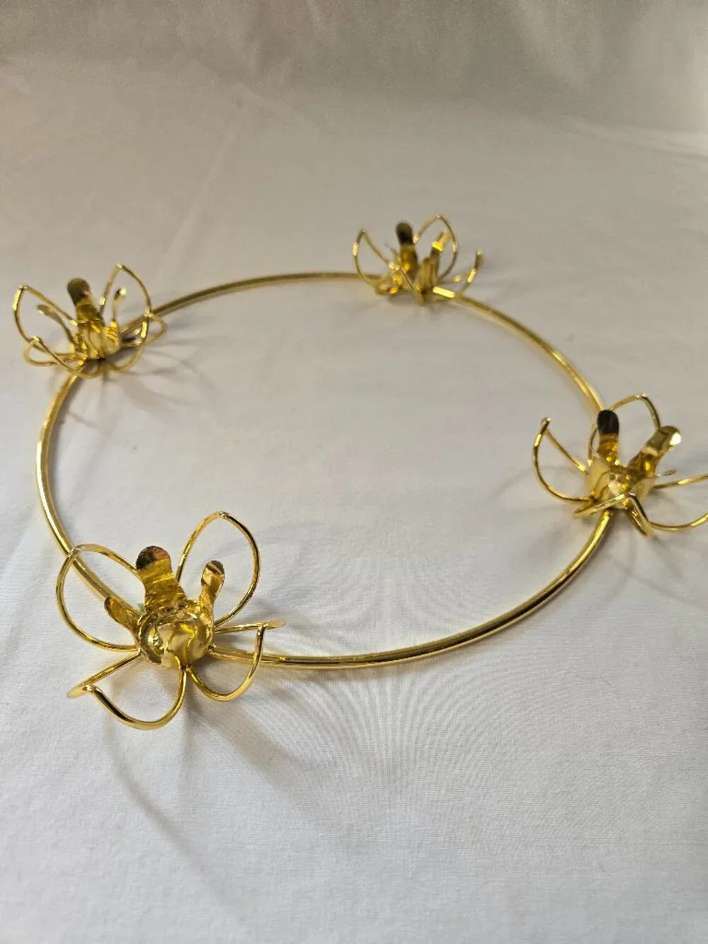 Vintage Metal Gibson Advent-Ring Wreath Candle Holder Christmas
